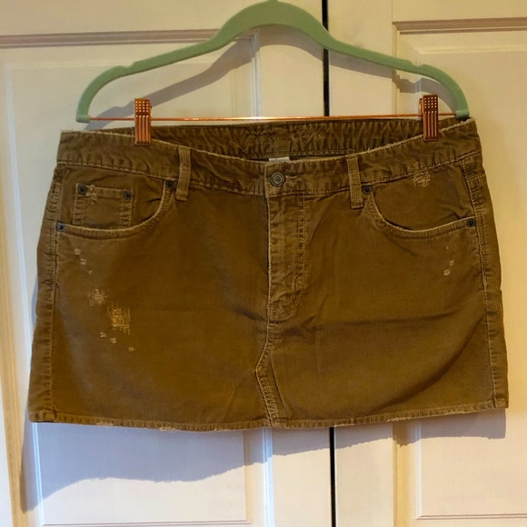 Corduroy Mini-Skirt - tan/brown - Picture 1 of 2